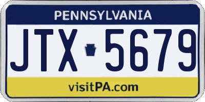 PA license plate JTX5679