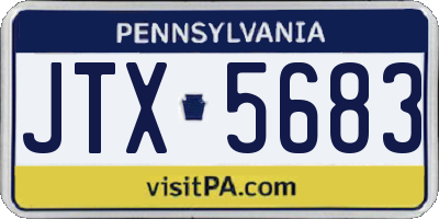 PA license plate JTX5683