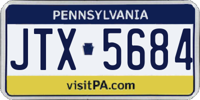 PA license plate JTX5684