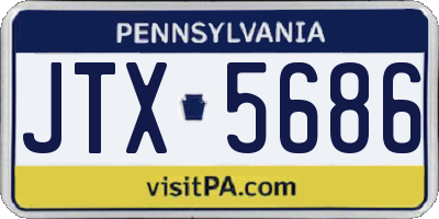 PA license plate JTX5686