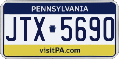 PA license plate JTX5690