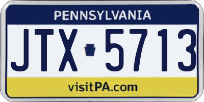 PA license plate JTX5713
