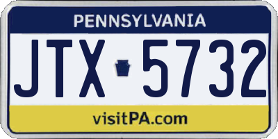 PA license plate JTX5732