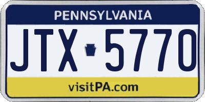 PA license plate JTX5770