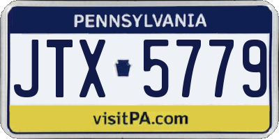 PA license plate JTX5779
