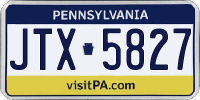 PA license plate JTX5827