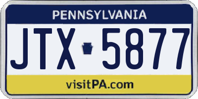 PA license plate JTX5877