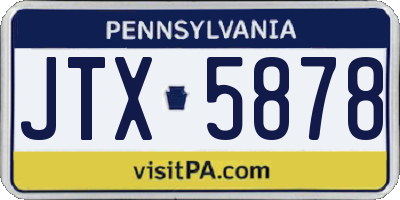 PA license plate JTX5878