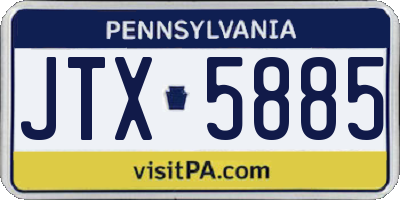 PA license plate JTX5885