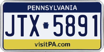 PA license plate JTX5891