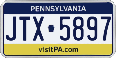PA license plate JTX5897