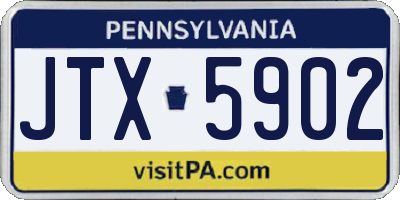 PA license plate JTX5902