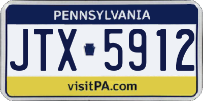 PA license plate JTX5912