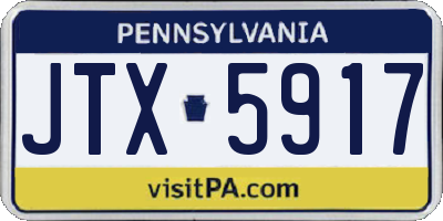 PA license plate JTX5917