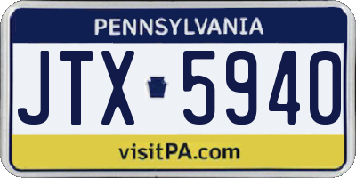 PA license plate JTX5940