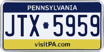 PA license plate JTX5959