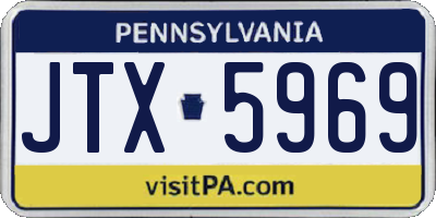 PA license plate JTX5969