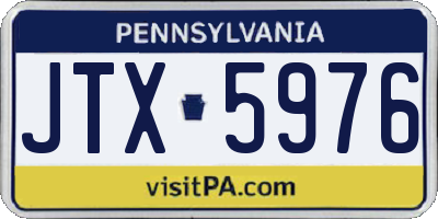 PA license plate JTX5976