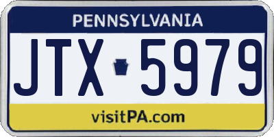 PA license plate JTX5979