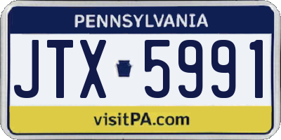 PA license plate JTX5991