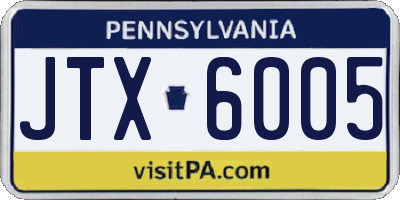 PA license plate JTX6005