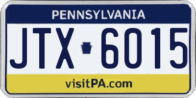 PA license plate JTX6015