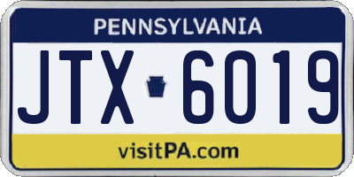 PA license plate JTX6019