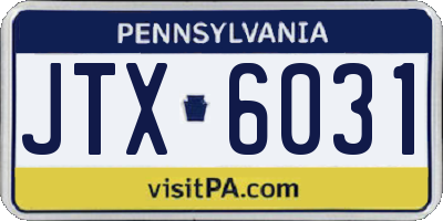 PA license plate JTX6031