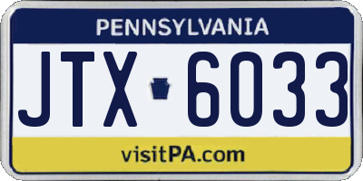 PA license plate JTX6033