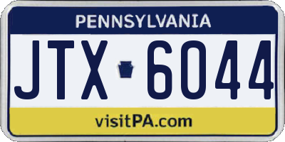 PA license plate JTX6044