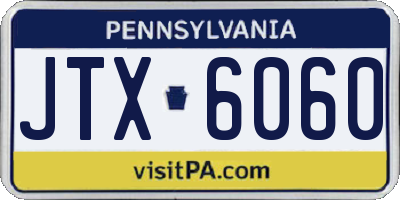 PA license plate JTX6060