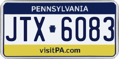 PA license plate JTX6083