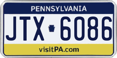 PA license plate JTX6086