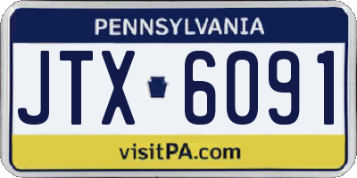 PA license plate JTX6091
