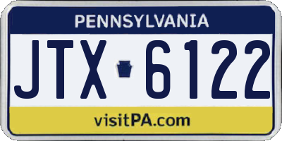 PA license plate JTX6122