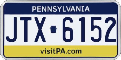 PA license plate JTX6152