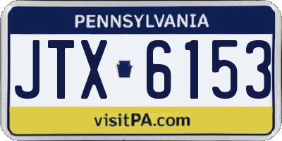 PA license plate JTX6153