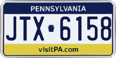 PA license plate JTX6158