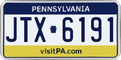 PA license plate JTX6191