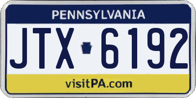 PA license plate JTX6192