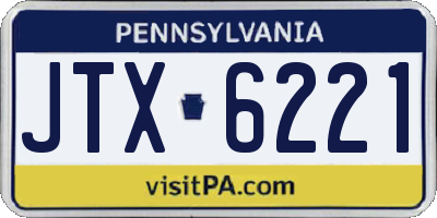 PA license plate JTX6221
