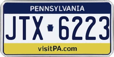 PA license plate JTX6223
