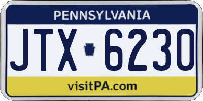 PA license plate JTX6230