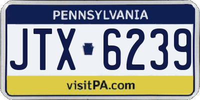 PA license plate JTX6239