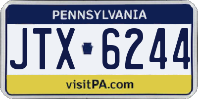 PA license plate JTX6244