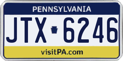 PA license plate JTX6246