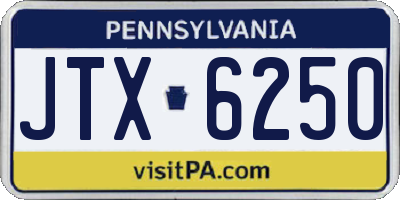 PA license plate JTX6250