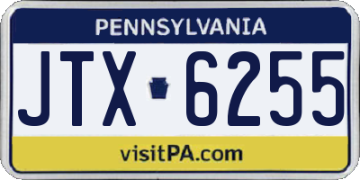PA license plate JTX6255