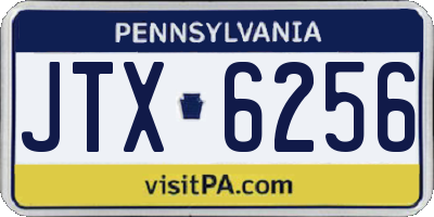 PA license plate JTX6256