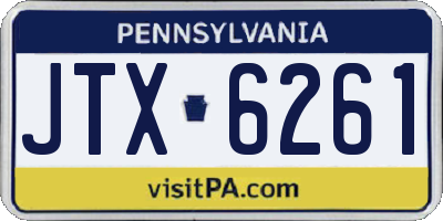 PA license plate JTX6261